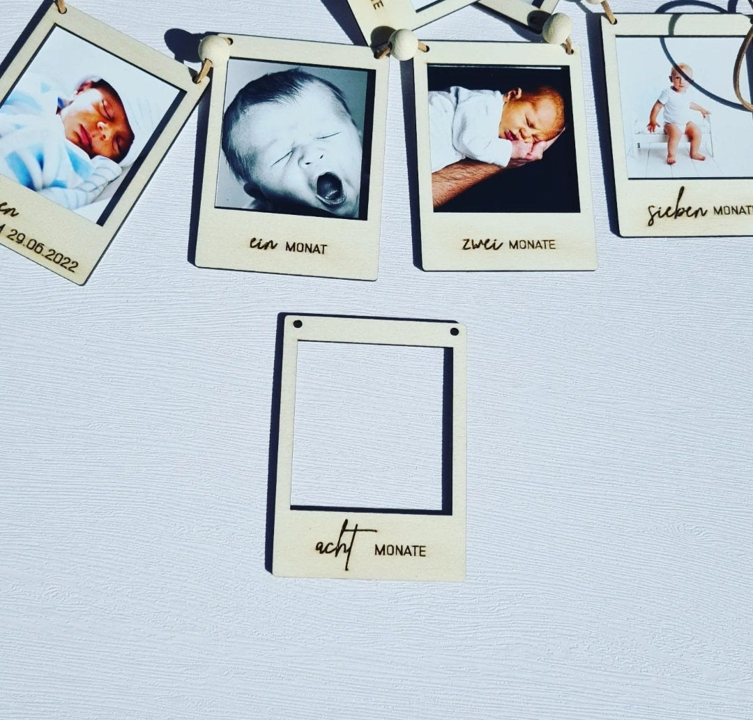 Polaroid Girlande für den 1. Geburtstag, DIY Foto Banner & Wanddekoration