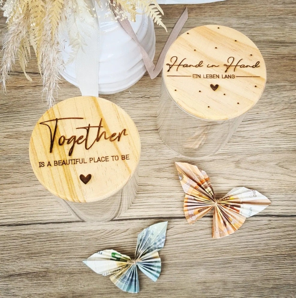 Vorratsglas für die Hochzeit, als Keksdose oder Geldgeschenk