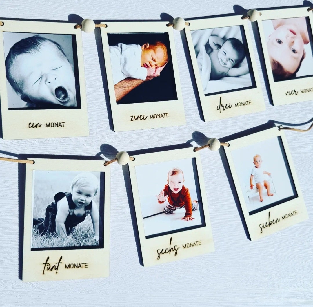 Polaroid Girlande für den 1. Geburtstag, DIY Foto Banner & Wanddekoration