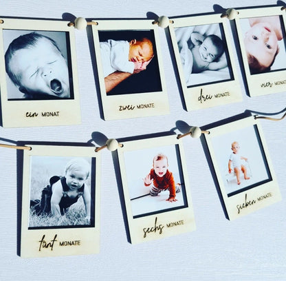 Polaroid Girlande für den 1. Geburtstag, DIY Foto Banner & Wanddekoration