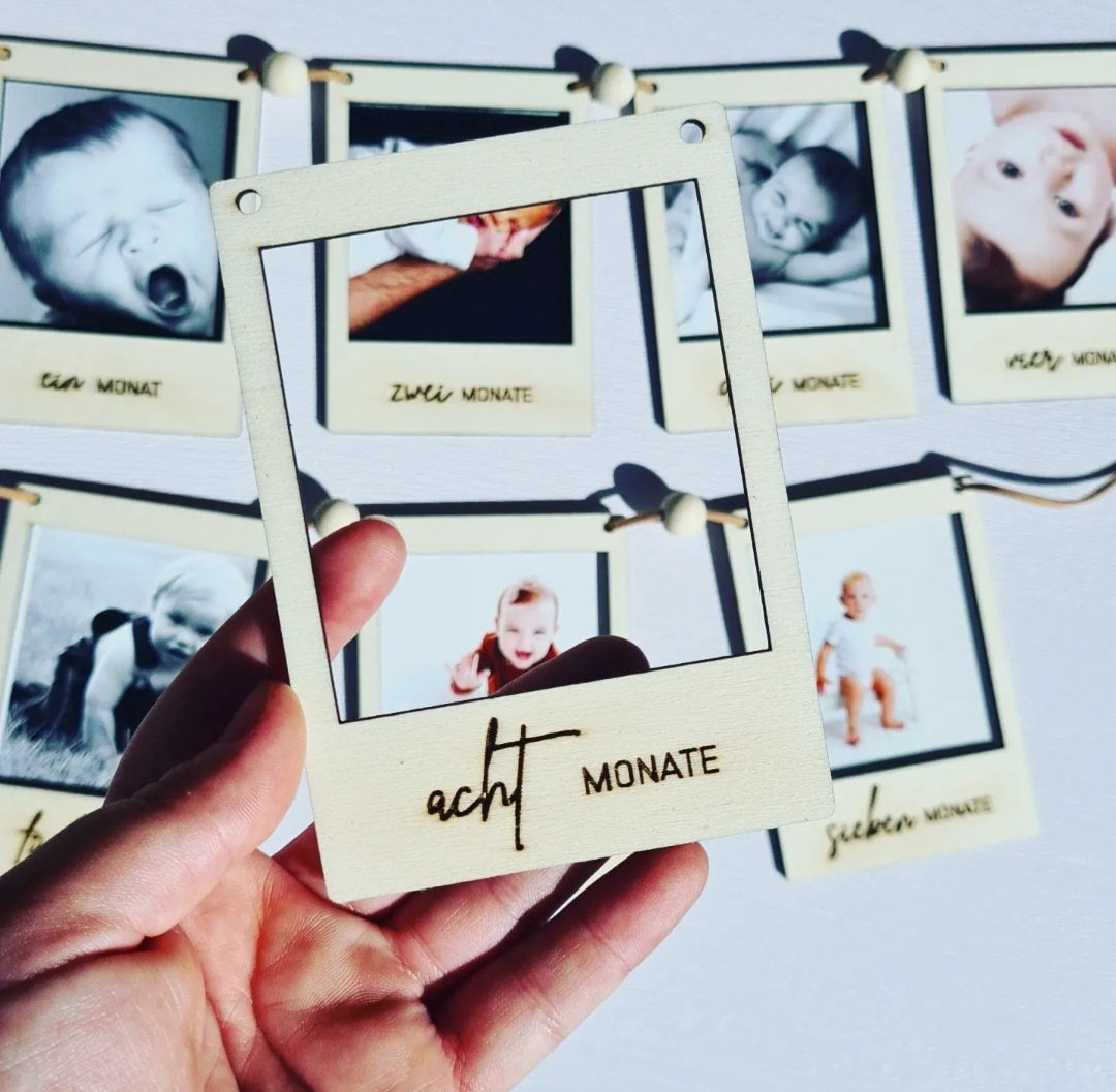 Polaroid Girlande für den 1. Geburtstag, DIY Foto Banner & Wanddekoration