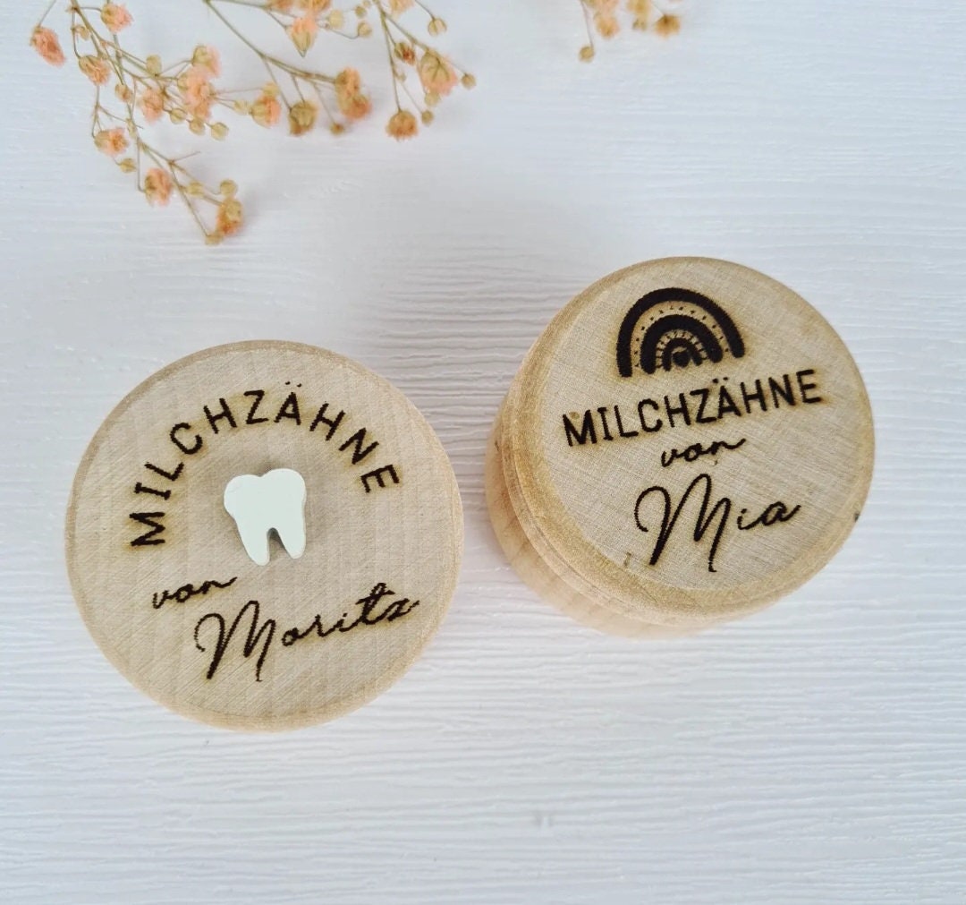 Milchzahndose personalisiert mit 3D Effekt, Aufbewahrung für die Wackelzähne