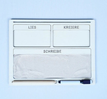 Holz Schreibbrett Set, Sand Tablett, zum Schreiben, Lesen & Zählen lernen