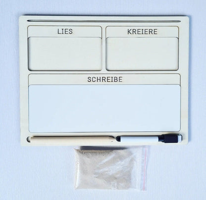 Holz Schreibbrett Set, Sand Tablett, zum Schreiben, Lesen & Zählen lernen