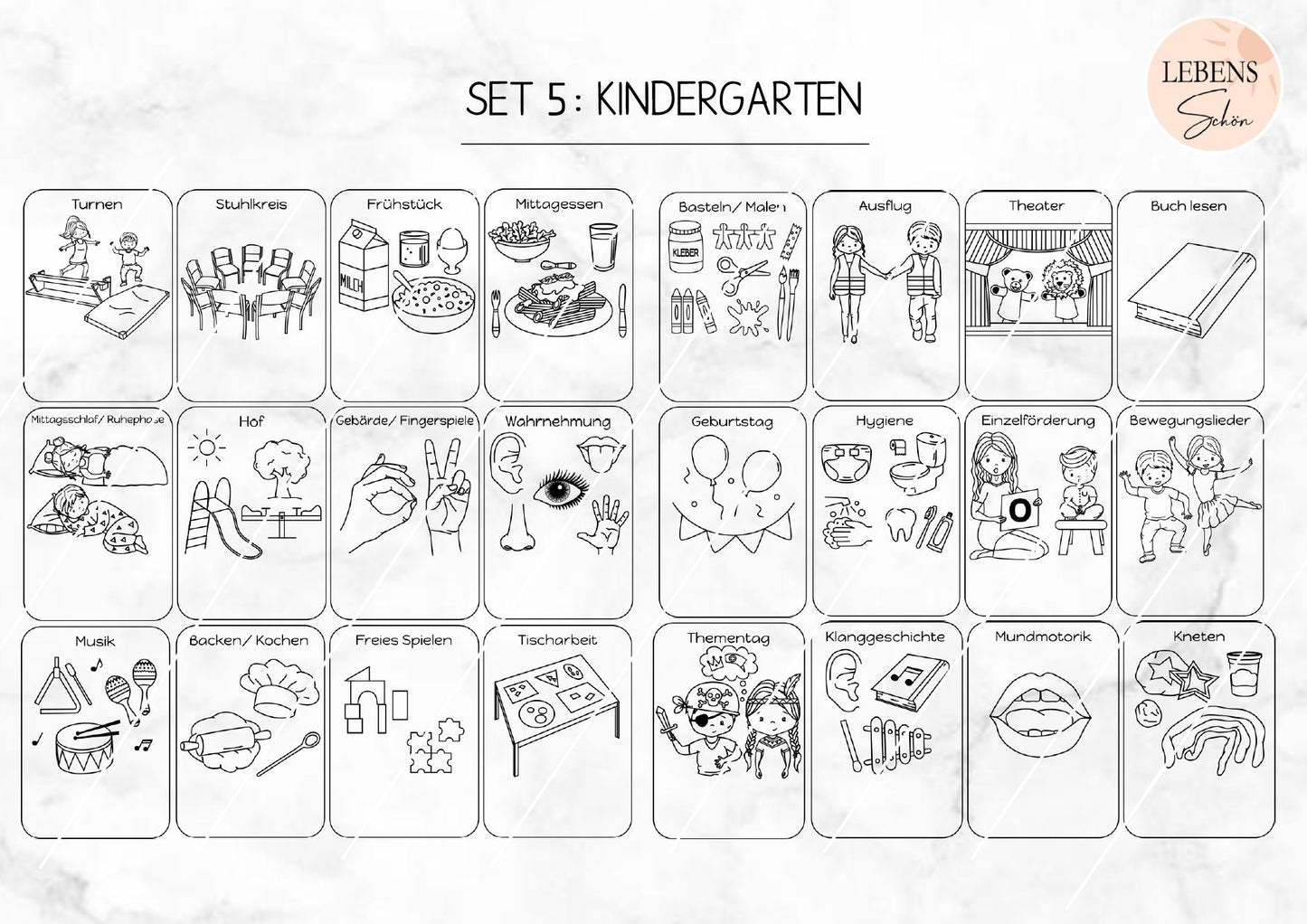 Sonder- und Zusatzkarten für den Tagesplan mit der Leiste, Montessori Tagesablauf