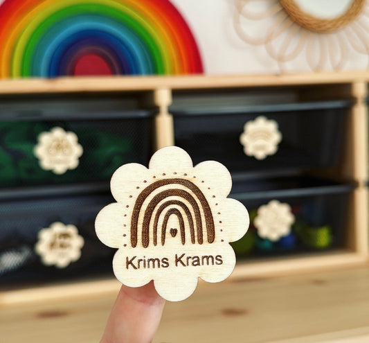Montessori Aufräumetiketten, Holz Schild Organisation für Ordnung im Kinderzimmer, Beschriftung von Spielzeug