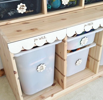 Zierleiste Holz natur, Dekoration im Kinderzimmer für Ikea Trofast