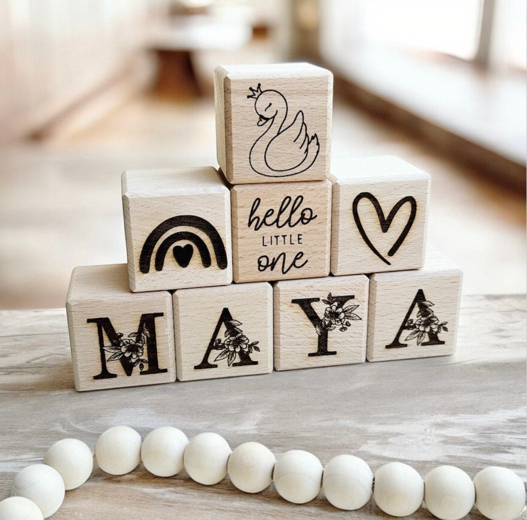 Holzwürfel personalisiert, Dekoration & Spielzeug Kinderzimmer, Geschenk zur Geburt