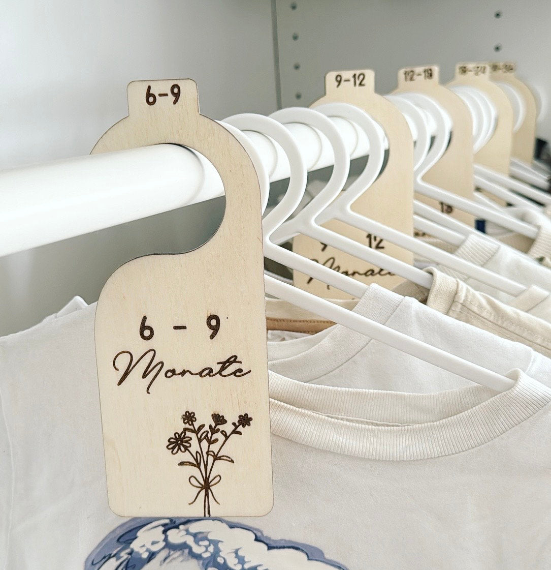 Größentrenner 0-36 Monate, Holz Trenner für den Kleiderschrank zur Organisation