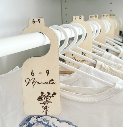 Größentrenner 0-36 Monate, Holz Trenner für den Kleiderschrank zur Organisation