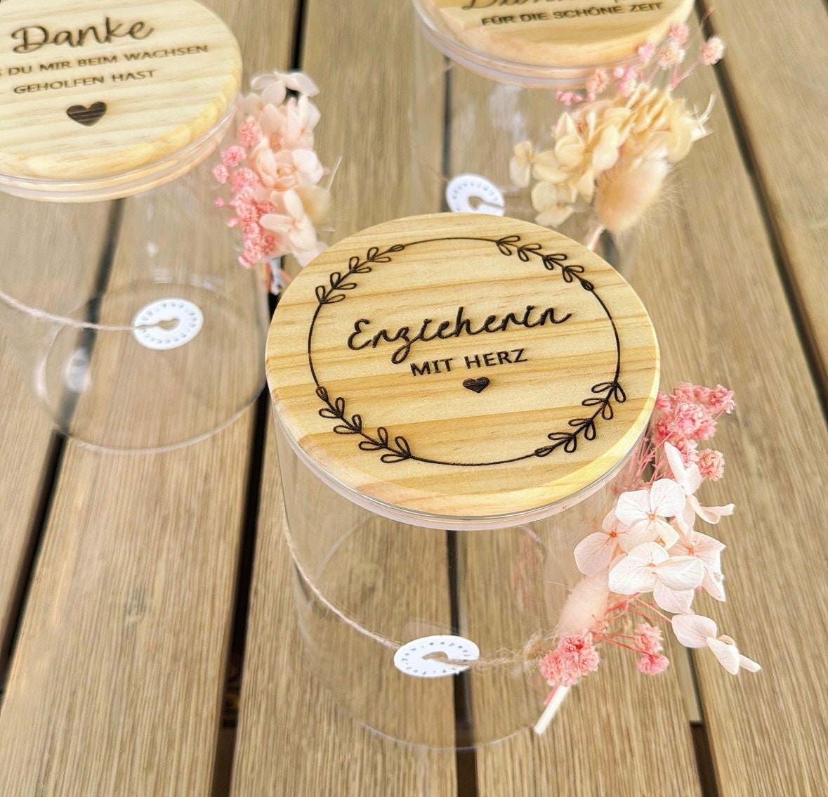 Vorratsglas Danke, Abschiedsgeschenk für Erzieher, Lehrer, Tagesmutter & Hebamme