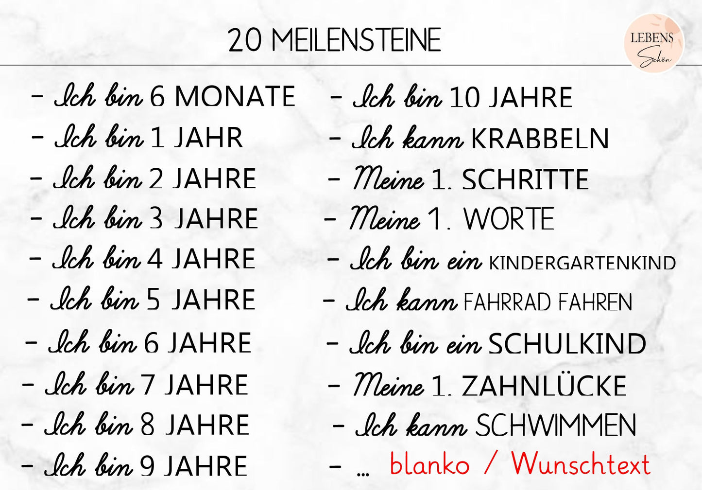 Zubehör für die Messlatte, Markierung von Meilensteinen & Entwicklung
