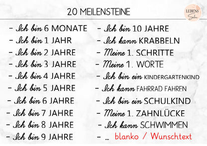 Zubehör für die Messlatte, Markierung von Meilensteinen & Entwicklung