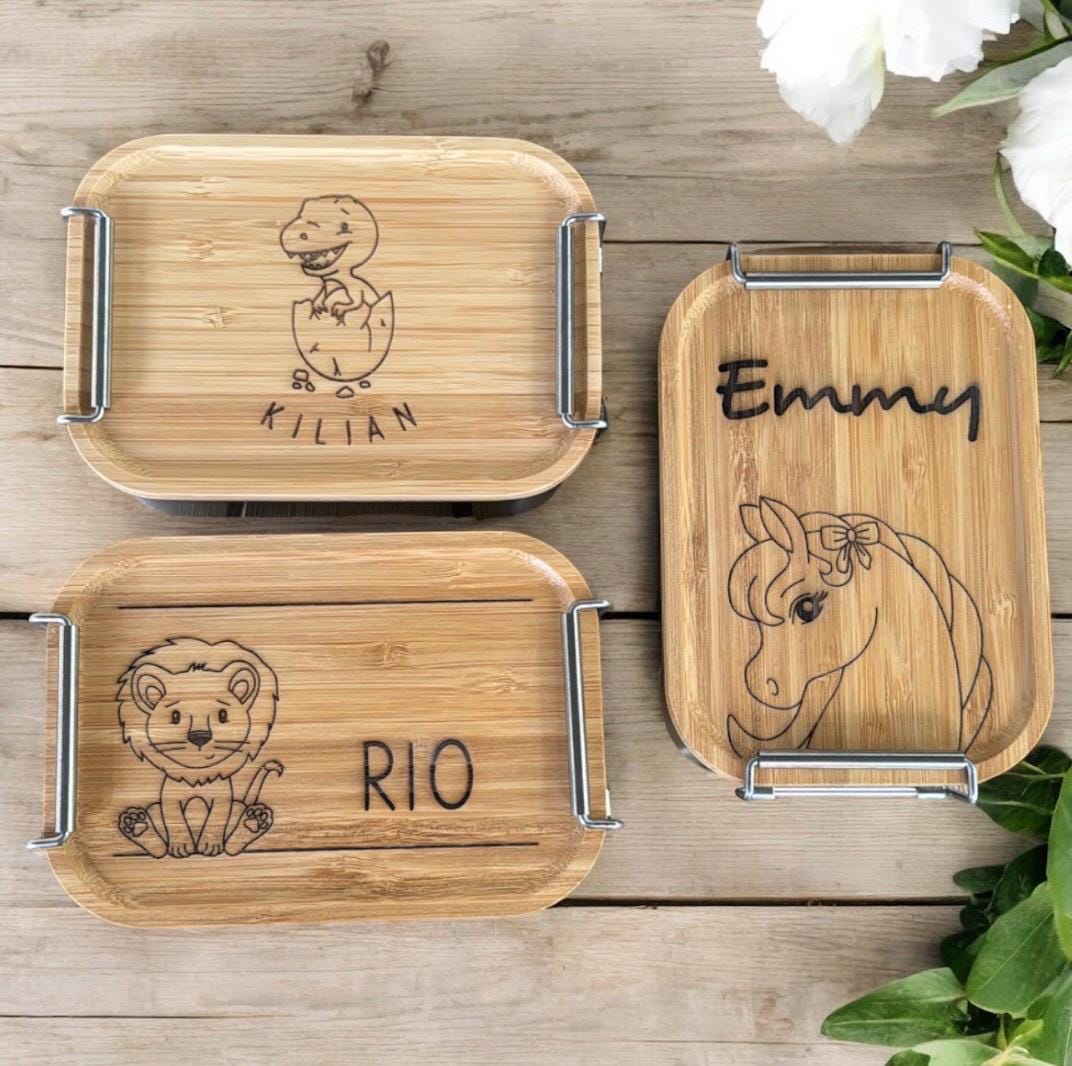 Lunchbox mit Tier Motiven, Dino oder Einhorn, Brotdose, für Picknick, Snacks, Pausenbrot, Frühstück, Geschenk