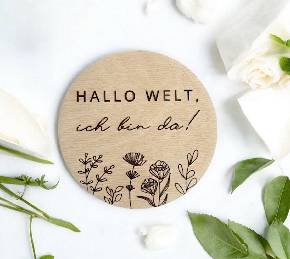 Hallo Welt Ballon, Ich bin da, Geburtsverkündung Baby