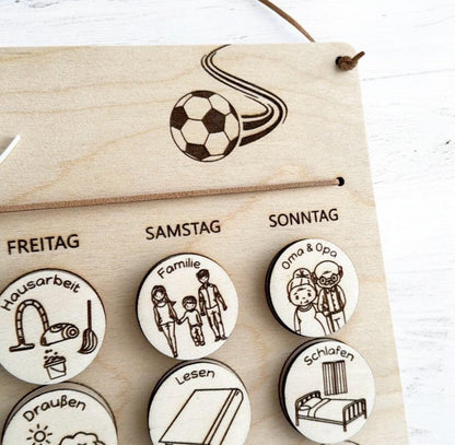 Wochenplan mit Wetter, Tagesablauf für Kinder, Montessori Routine