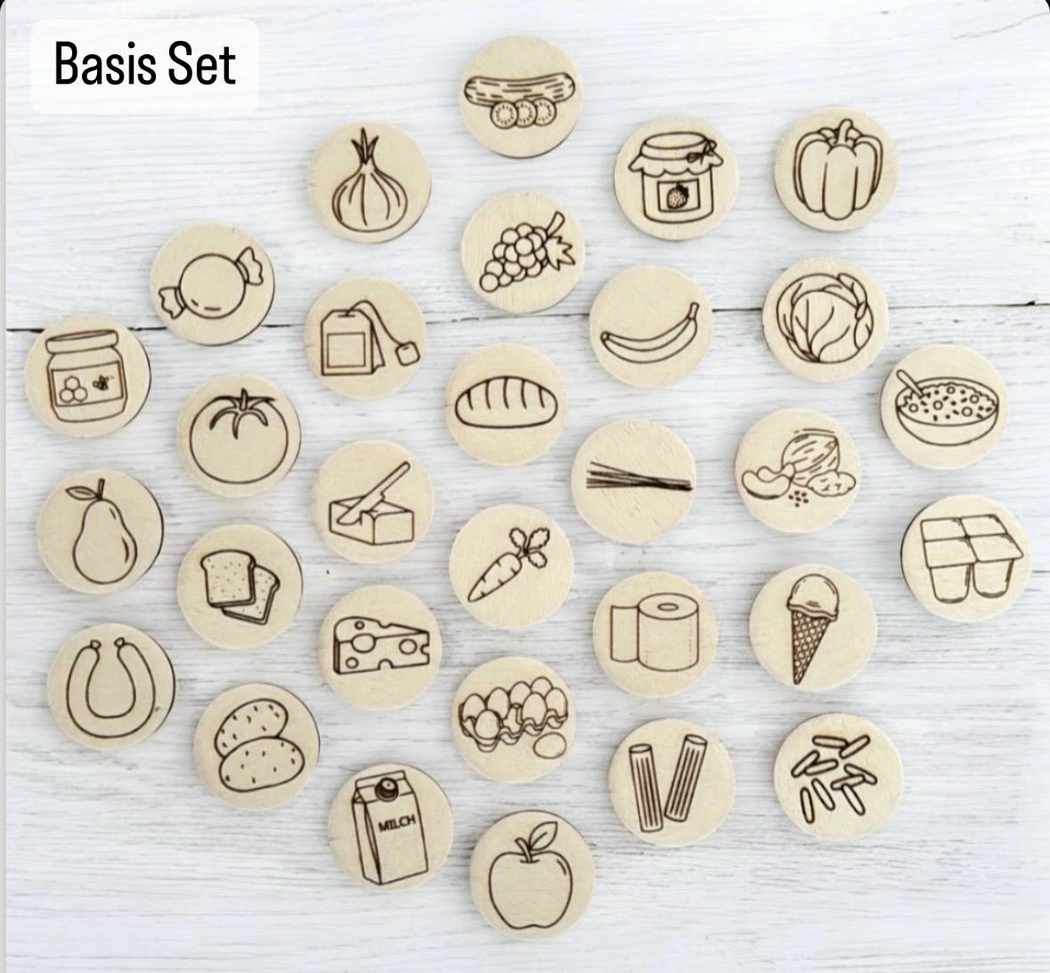 Einkaufsliste aus Holz, mit Kindern einkaufen und spielerisch lernen, Einkaufhilfe