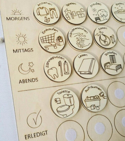 Ergänzung zum Tages- & Wochenplan zum Aufhängen rund, Montessori Tagesablauf