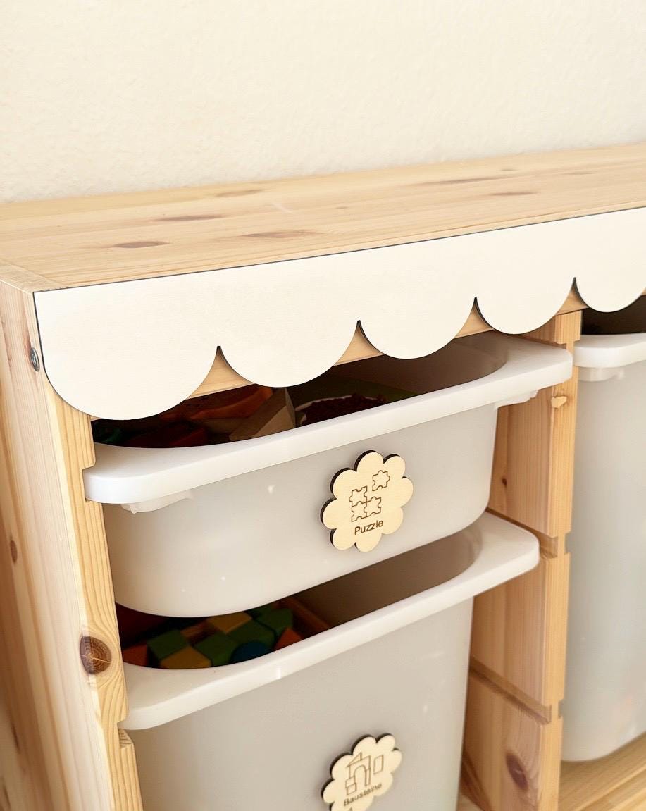 Zierleiste Holz natur, Dekoration im Kinderzimmer für Ikea Trofast