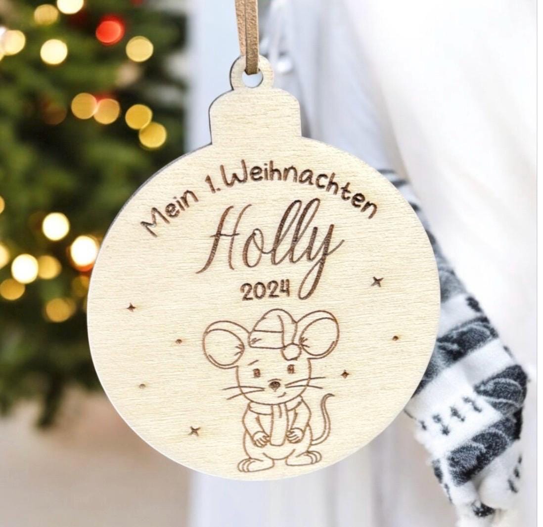 Weihnachtsanhänger, Baumschmuck für mein 1. Weihnachten, mit Tier Motiven