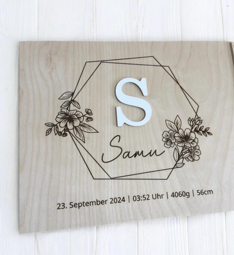 Erinnerungskiste Blumen Kranz, Geschenk zur Geburt, Taufe, Hochzeit, Babyparty