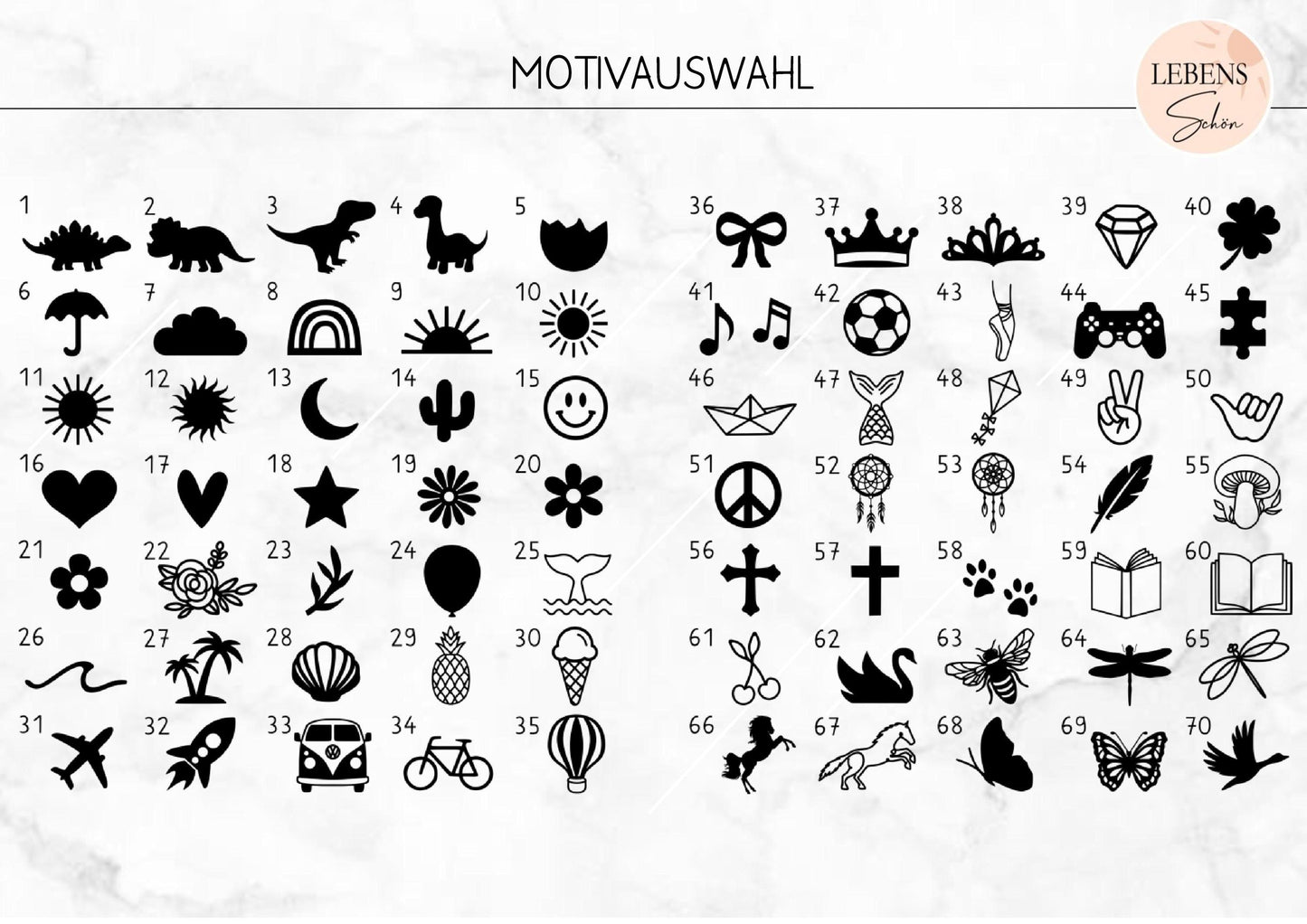 Zubehör Messlatte Acryl Symbole, Markierung von Hobbies, Vorlieben, Eigenschaften