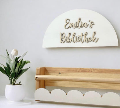 Bibliothek Schild zur Organisation von Büchern, Holz Dekoration für Ikea Trofast Bücherregal