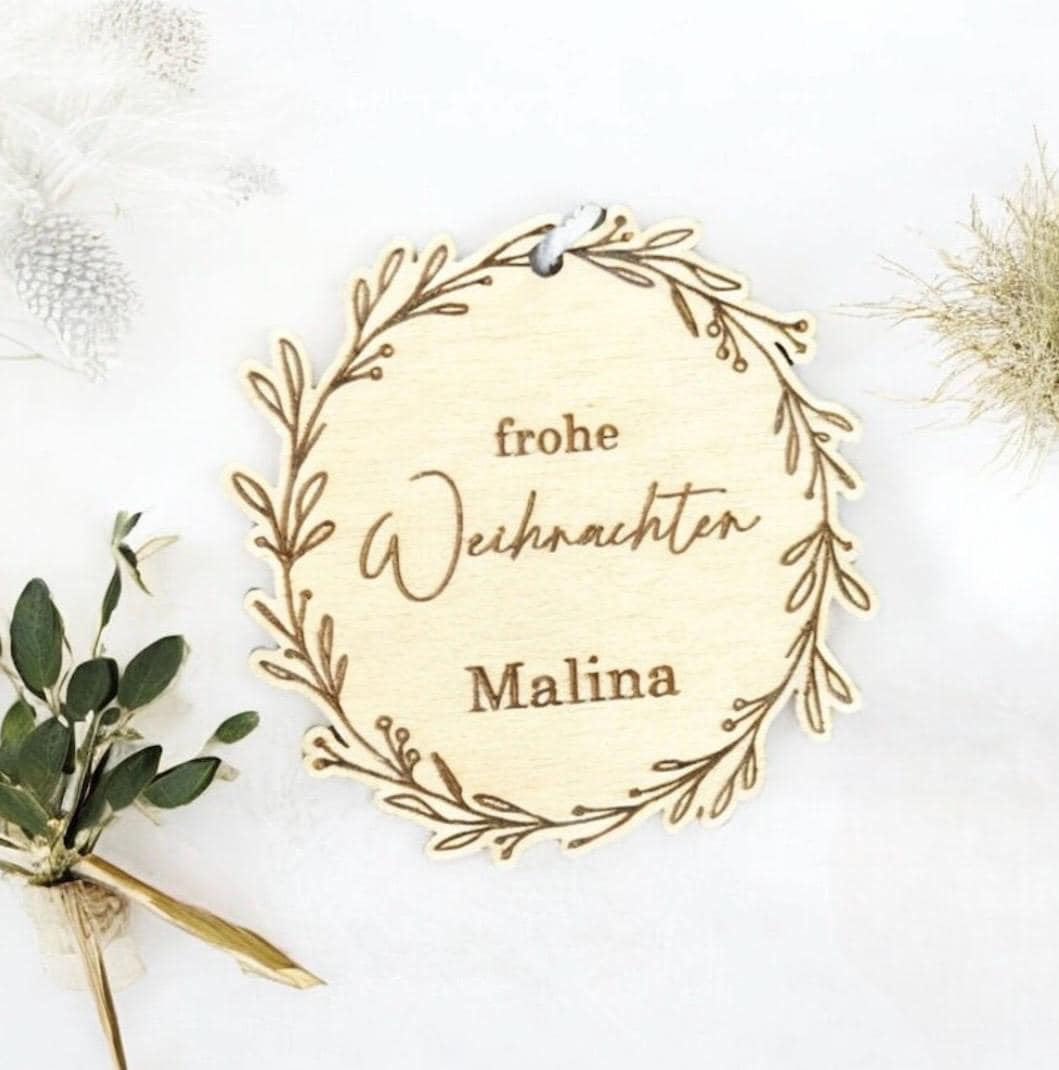 Geschenk Anhänger für Weihnachten, Baumschmuck Kranz Mistelzweig