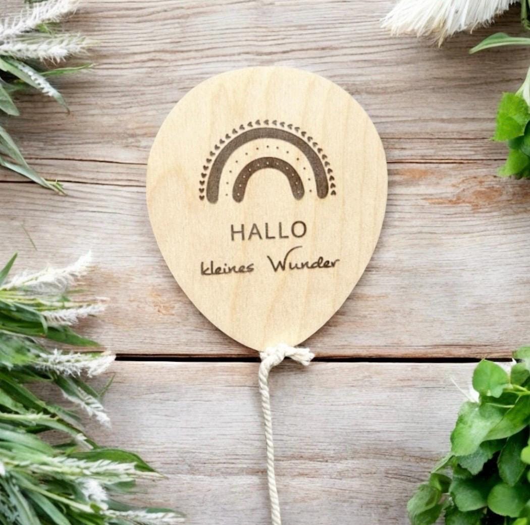 Hallo Welt Ballon, Ich bin da, Geburtsverkündung Baby