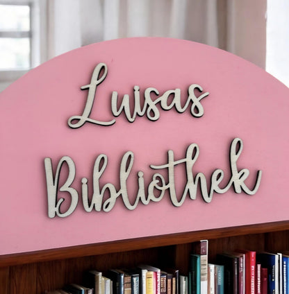 Bibliothek Schild zur Organisation von Büchern, Holz Dekoration für Ikea Trofast Bücherregal