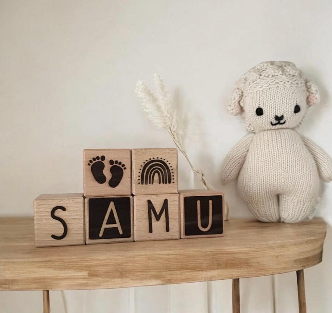 Holzwürfel personalisiert, Dekoration & Spielzeug Kinderzimmer, Geschenk zur Geburt
