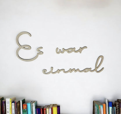 Es war einmal, Holz Schriftzug Wanddeko fürs Kinderzimmer, Bibliothek Schild für Bücher