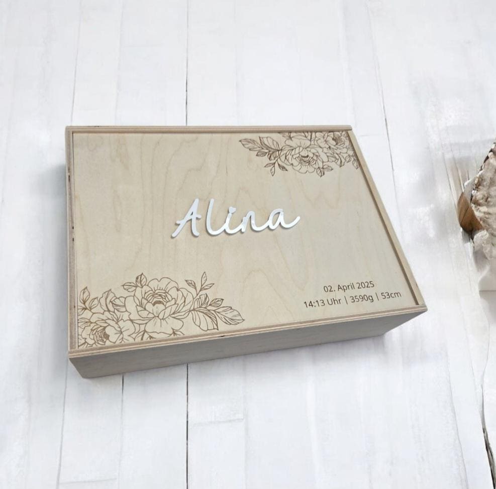 Erinnerungskiste Rosen Strauß, Geschenkidee zur Geburt, Taufe, Hochzeit, Babyparty