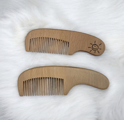 Baby Set Haarbürste aus Ziegenhaar mit Kamm und Kopfmassage, Geschenkidee