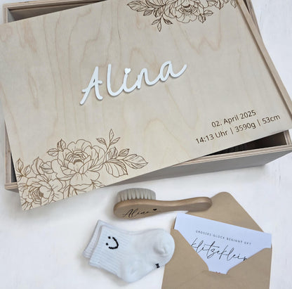 Erinnerungskiste Rosen Strauß, Geschenkidee zur Geburt, Taufe, Hochzeit, Babyparty