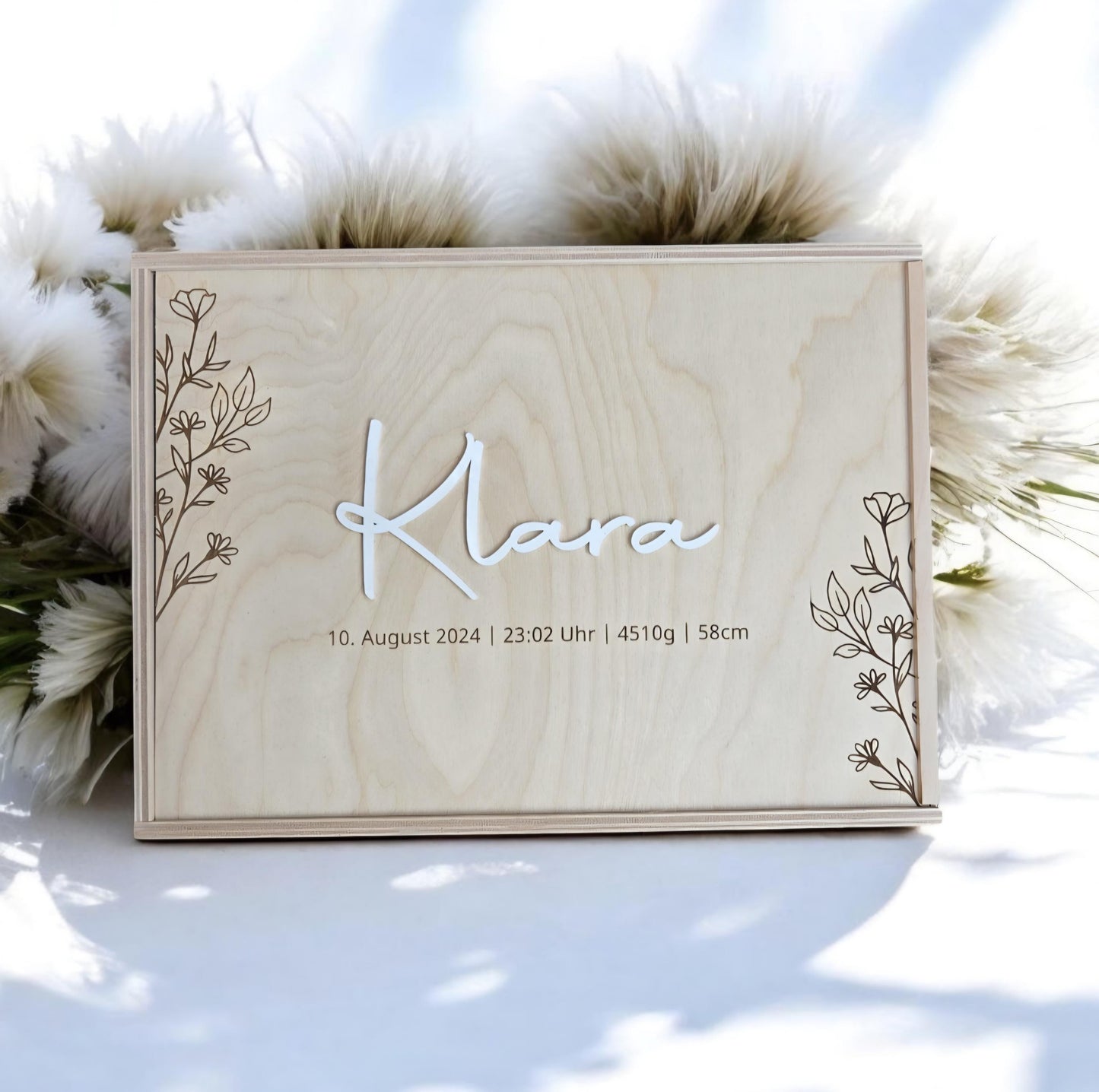 Erinnerungskiste Blumen Ranke, Geschenkidee zur Geburt, Taufe, Hochzeit, Babyparty