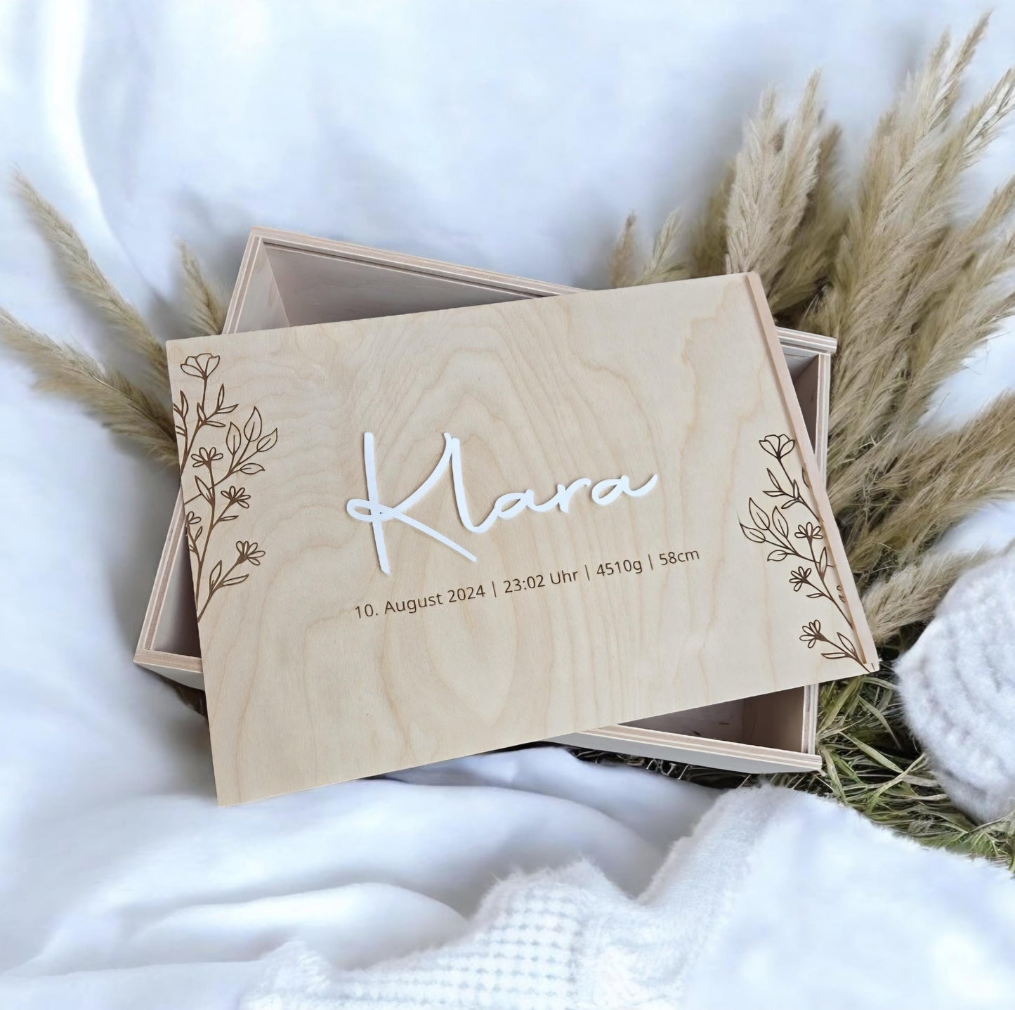 Erinnerungskiste Blumen Ranke, Geschenkidee zur Geburt, Taufe, Hochzeit, Babyparty