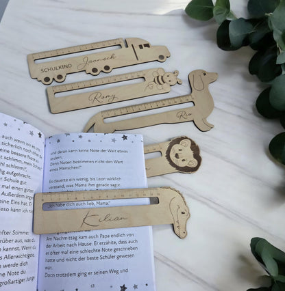 3D Holz Lesehilfe mit Lineal, Geschenk zur Einschulung, Idee für die Schultüte