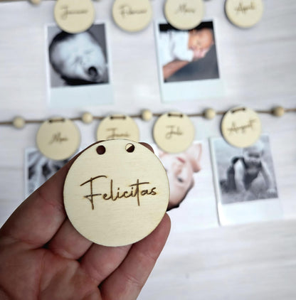 Girlande 13 - 24 Monate mit Tier Motiven, DIY Wanddekoration & Foto Banner für den 2. Geburtstag