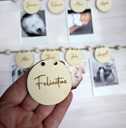 Girlande 13 - 24 Monate mit Tier Motiven, DIY Wanddekoration & Foto Banner für den 2. Geburtstag