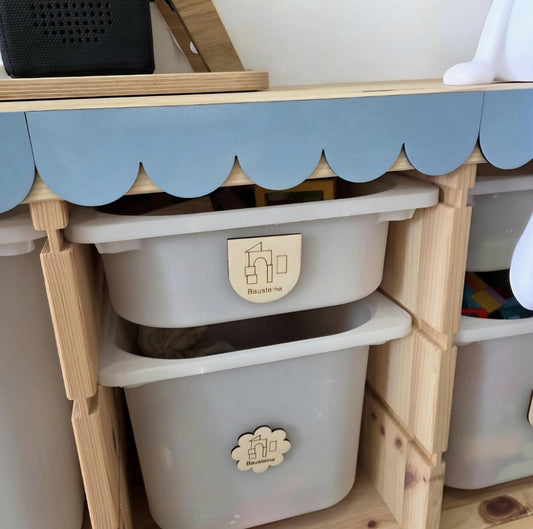 Zierleiste Holz farbig, Kinderzimmer Dekoration für Ikea Trofast