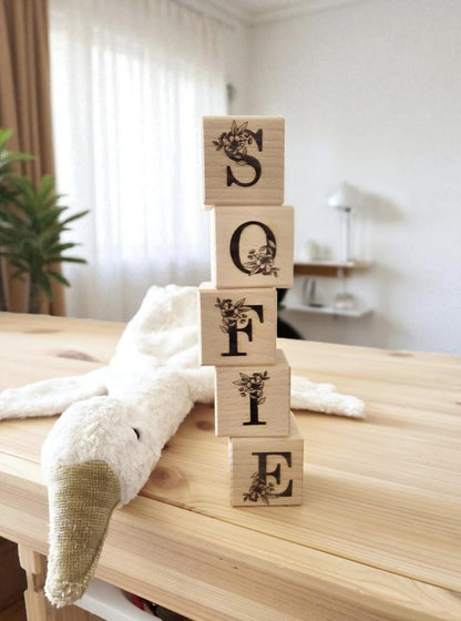 Holzwürfel personalisiert, Dekoration & Spielzeug Kinderzimmer, Geschenk zur Geburt