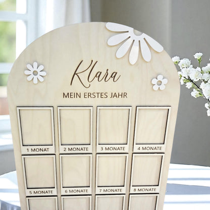 Meilenstein Gänseblümchen Tafel Board Foto Rahmen, Mein erstes Jahr, Dekoration 1. Geburtstag
