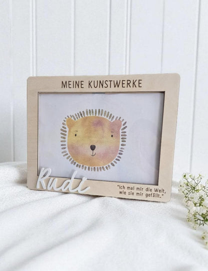 Wechsel Bilderrahmen aus Holz, Jakobsmuschel, Aufbewahrung DIN A4 Kunstwerke
