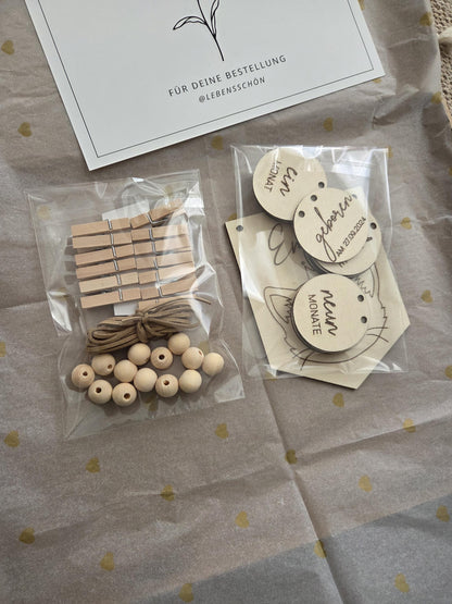 Girlande 13 - 24 Monate mit Tier Motiven, DIY Wanddekoration & Foto Banner für den 2. Geburtstag
