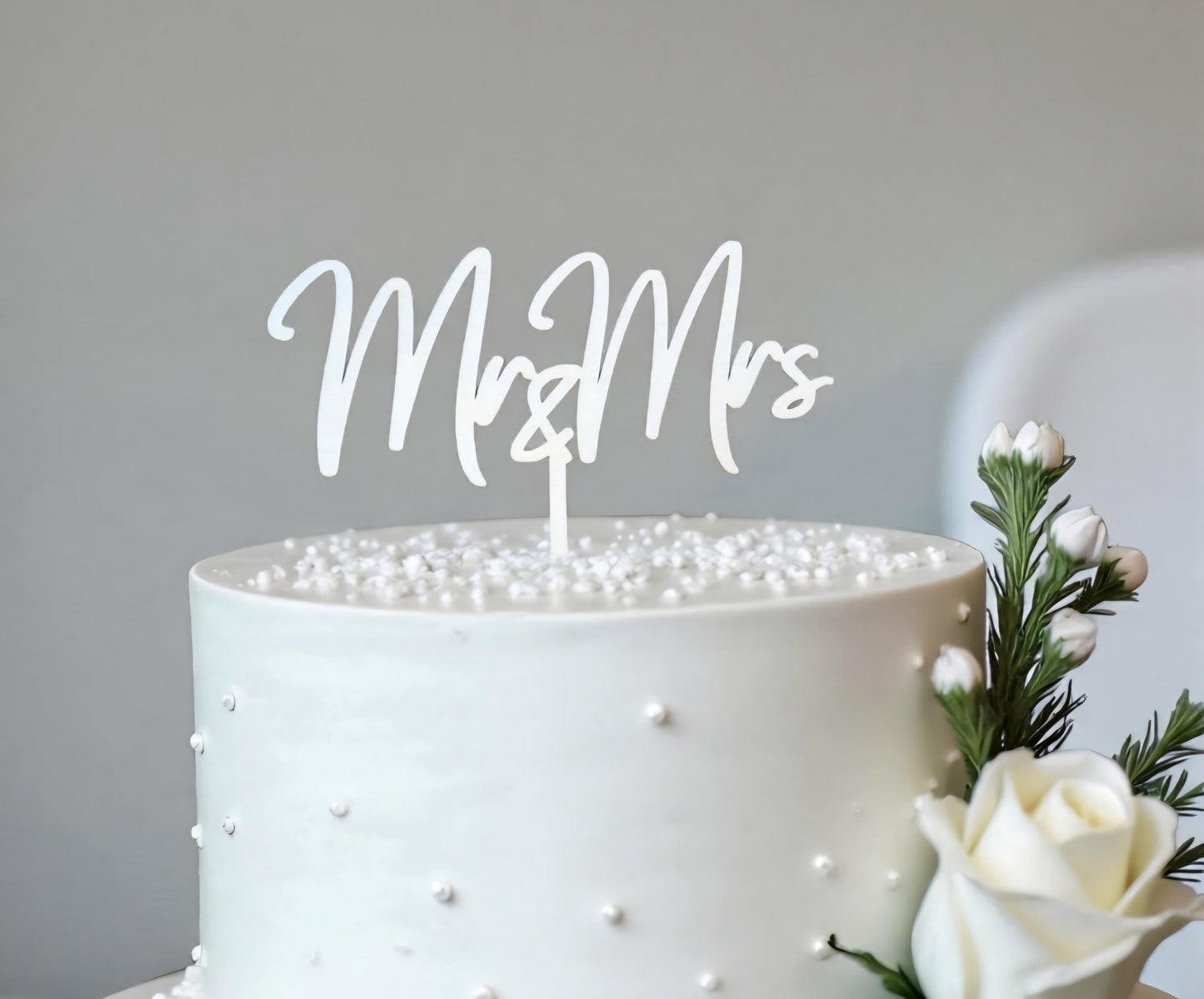 Mr & Mrs Cake Topper Name, Stecker für Torte und Kuchen