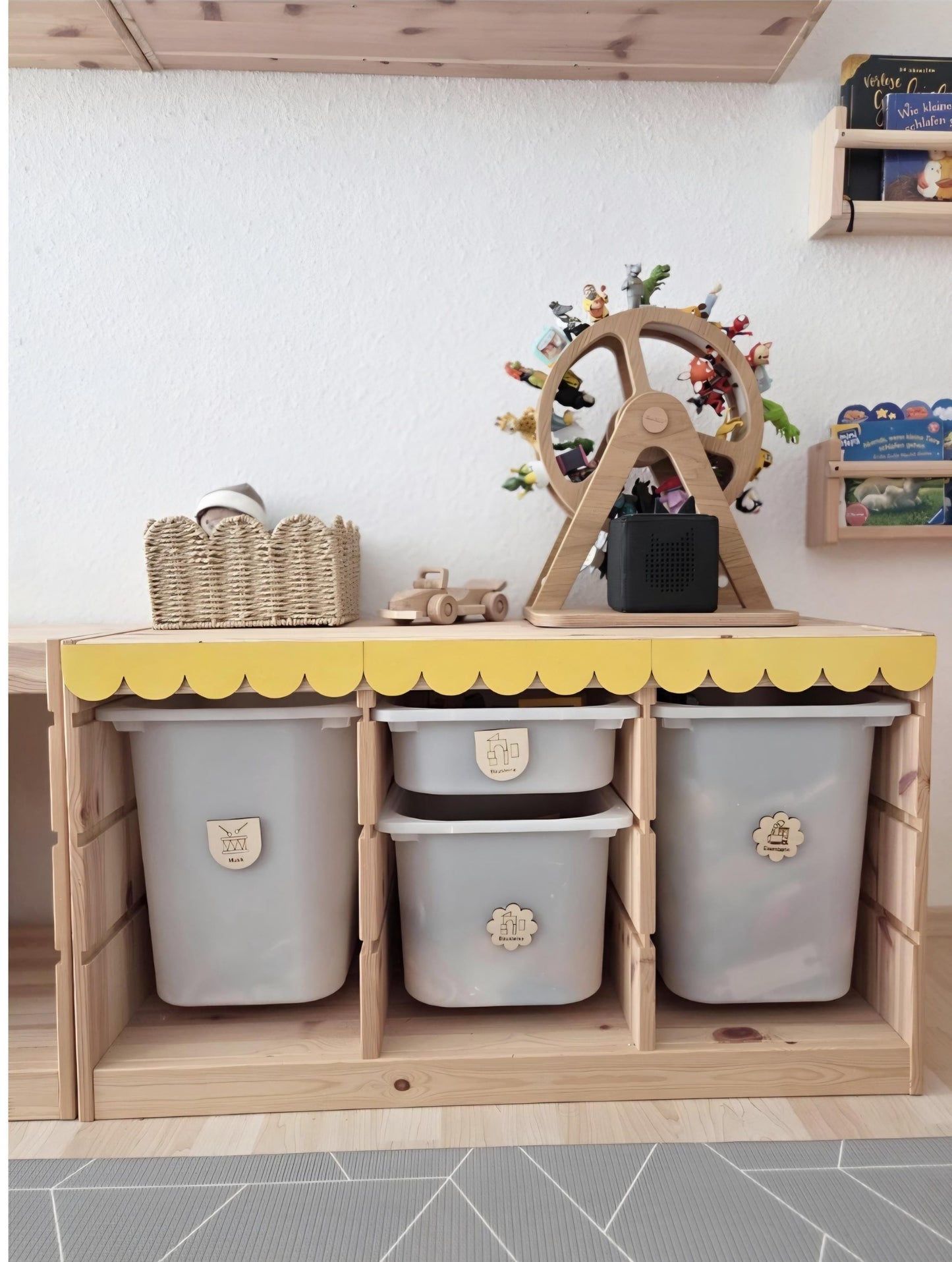 Zierleiste Holz farbig, Kinderzimmer Dekoration für Ikea Trofast