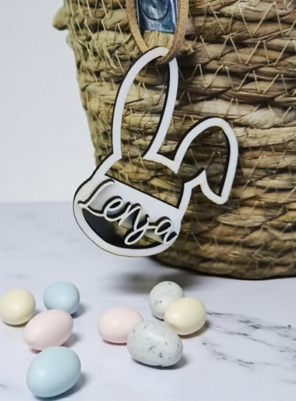 3D Schriftzug Hasen Anhänger aus Holz, für Ostern