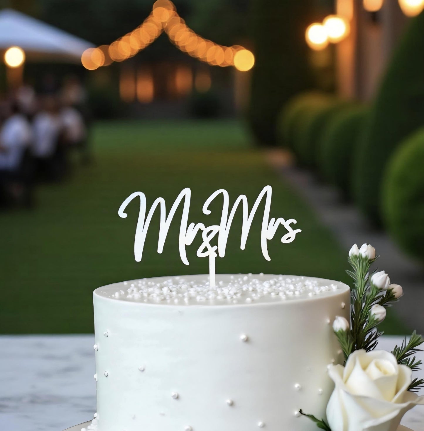 Mr & Mrs Cake Topper Name, Stecker für Torte und Kuchen