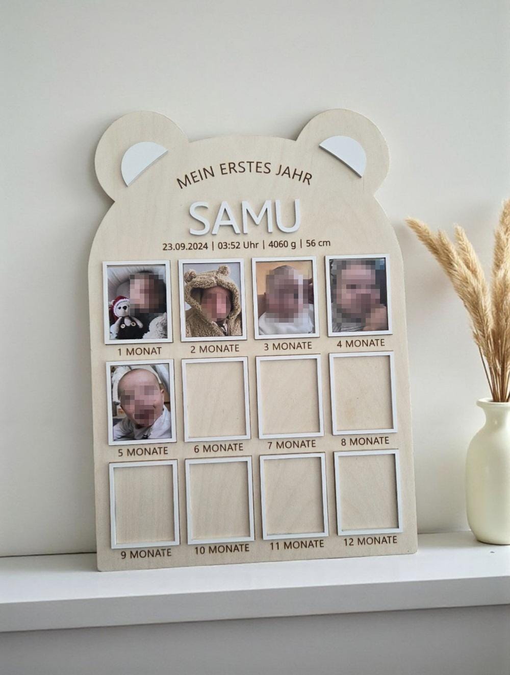 Meilenstein Gänseblümchen Tafel Board Foto Rahmen, Mein erstes Jahr, Dekoration 1. Geburtstag